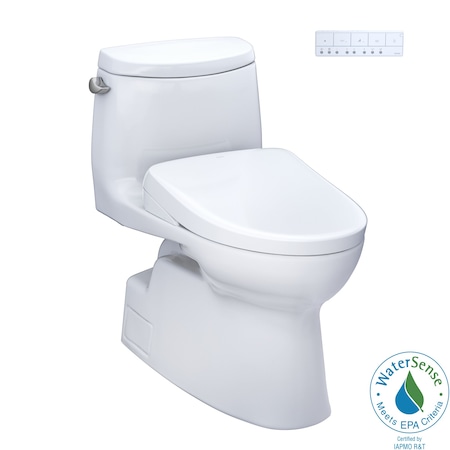 Toto Carlyle II 1.28 GPF One Piece Elongated Toilet with Washlet S7A Auto Open Bidet Seat MW6144736CEFGA#01